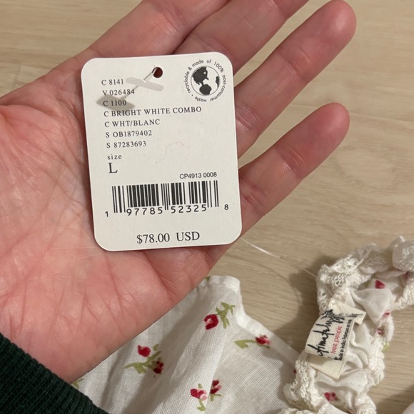 Intimately FP feel good white ruffle Floral Backless Bodysuit cotton Large - Picture 14 of 16